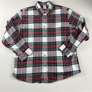 Brooks Brothers Regent Fit Flannel Shirt Mens 2XL Button Down Green Red White